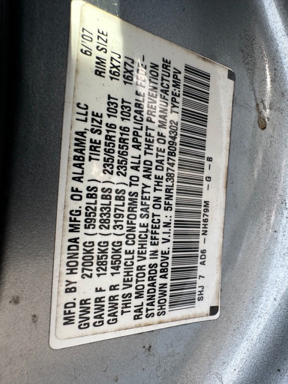 2007 Honda Odyssey Image 25