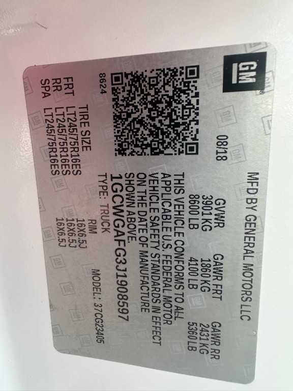 2018 Chevrolet Express Image 26