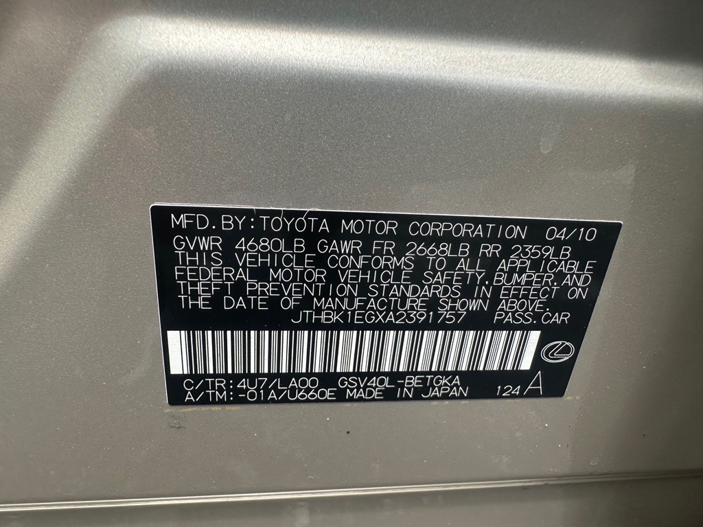 2010 Lexus ES Image 24