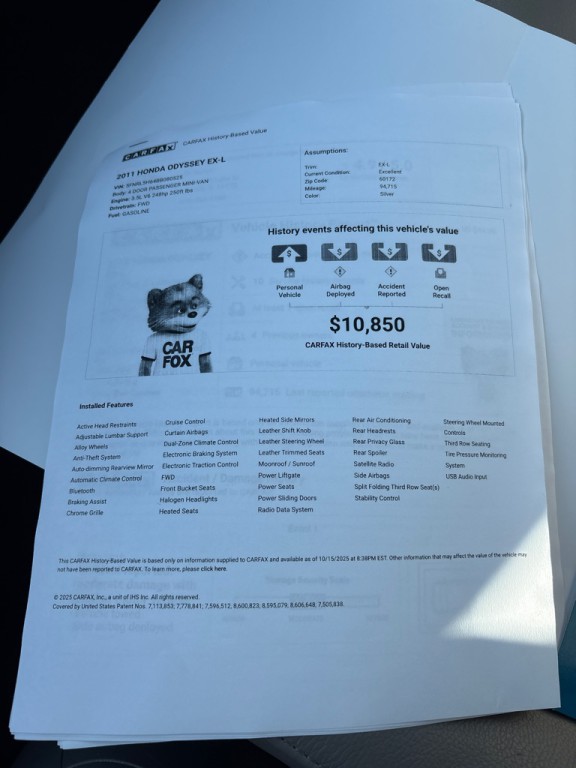 2011 Honda Odyssey Image 30