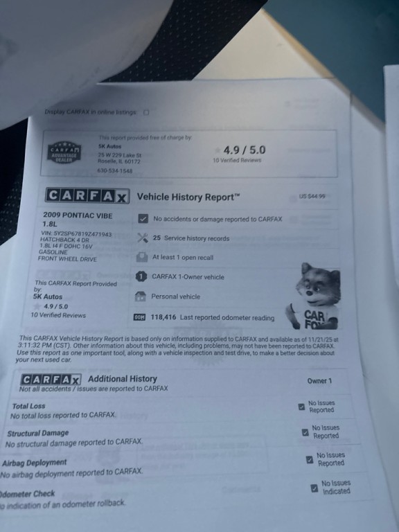 2009 Pontiac Vibe Image 25