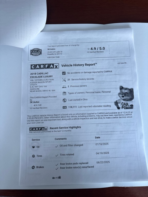 2018 Cadillac Escalade Image 36