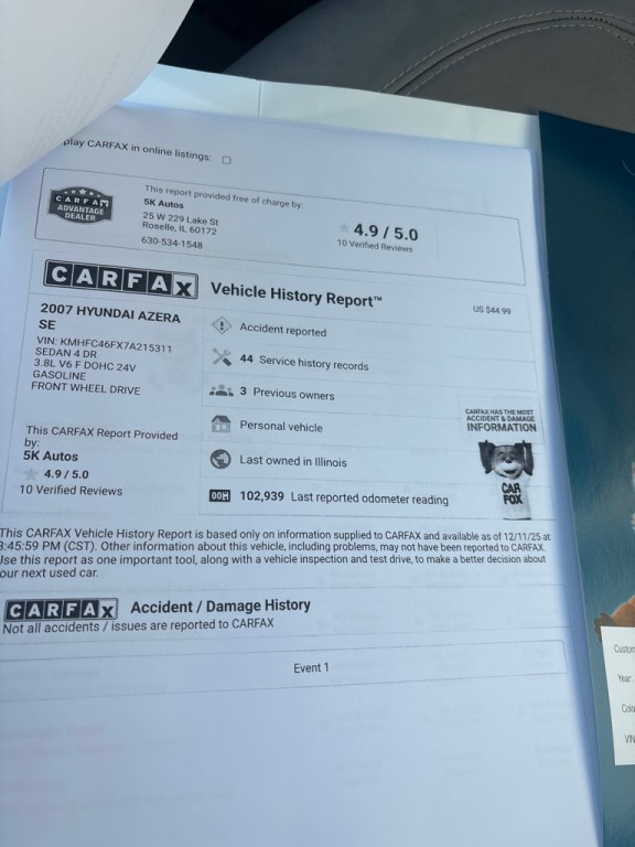 2007 Hyundai Azera Image 19