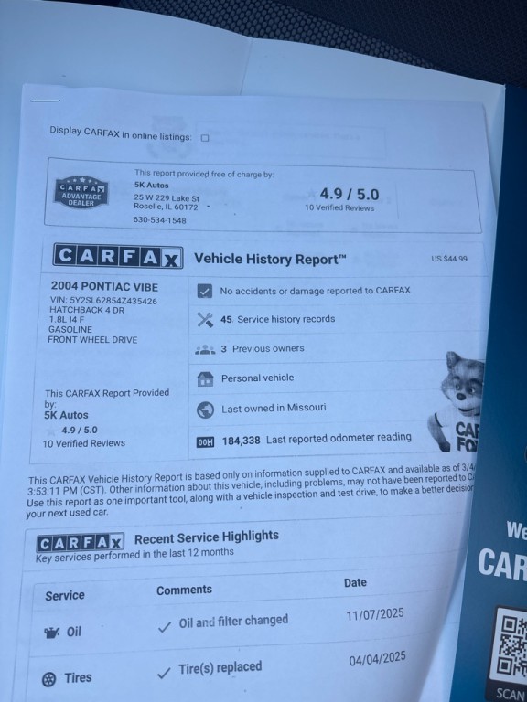 2004 Pontiac Vibe Image 27