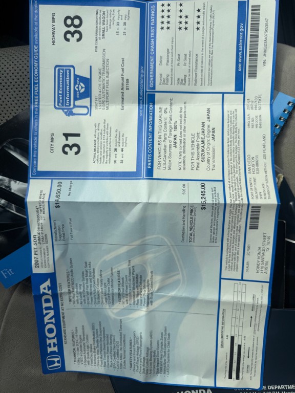 2007 Honda Fit Image 17
