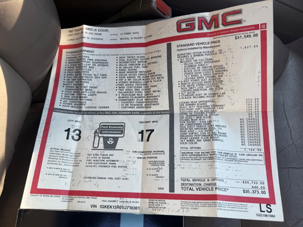 1997 GMC Yukon Image 20