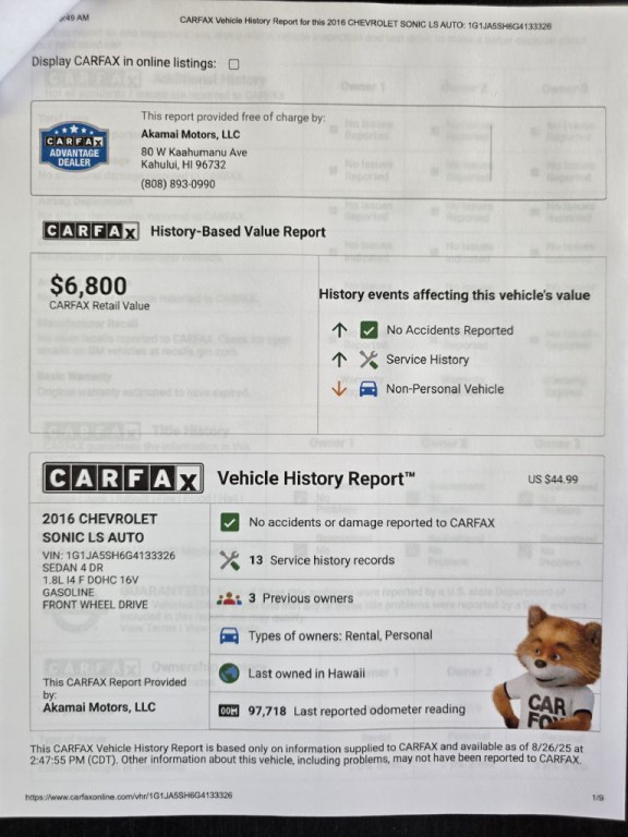 2016 Chevrolet Sonic Image 8