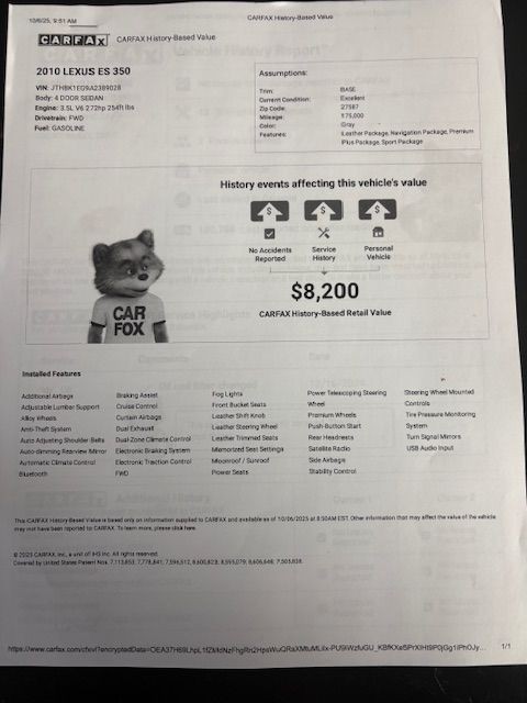 2010 Lexus ES Image 21