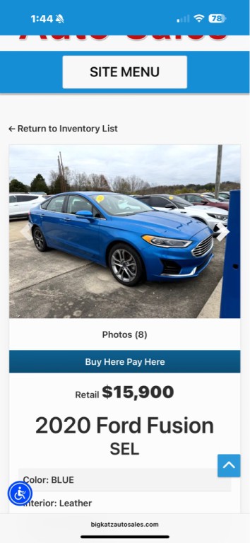 2020 Ford Fusion Image 8
