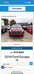 Image for 2019 Ford Escape SE ID: 5962339