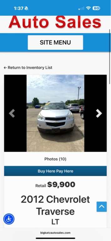 2012 Chevrolet Traverse Image 1