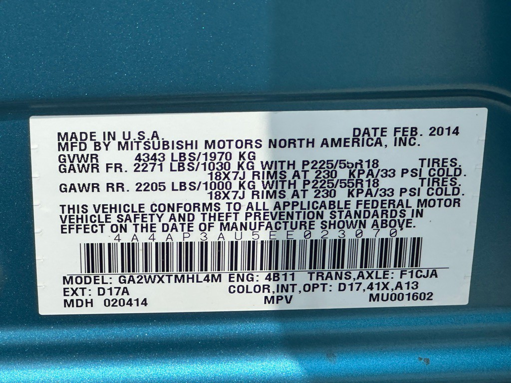2014 Mitsubishi Outlander Image 34