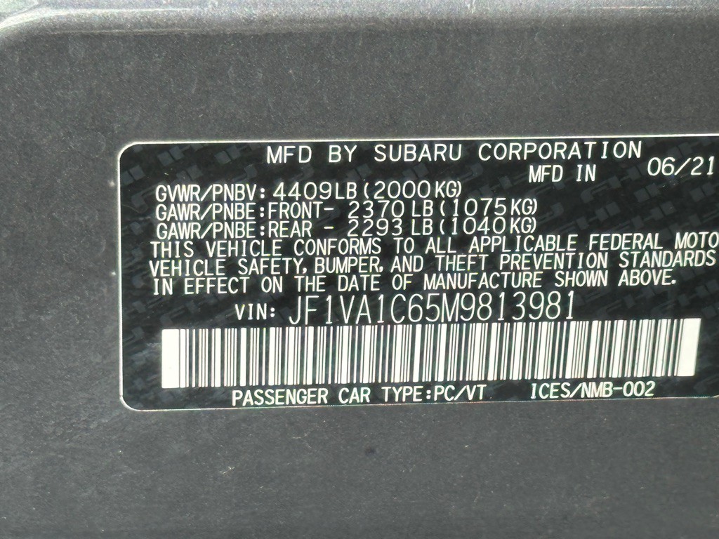 2021 Subaru WRX Image 38