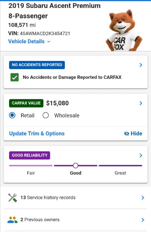 2019 Subaru Ascent Image 2