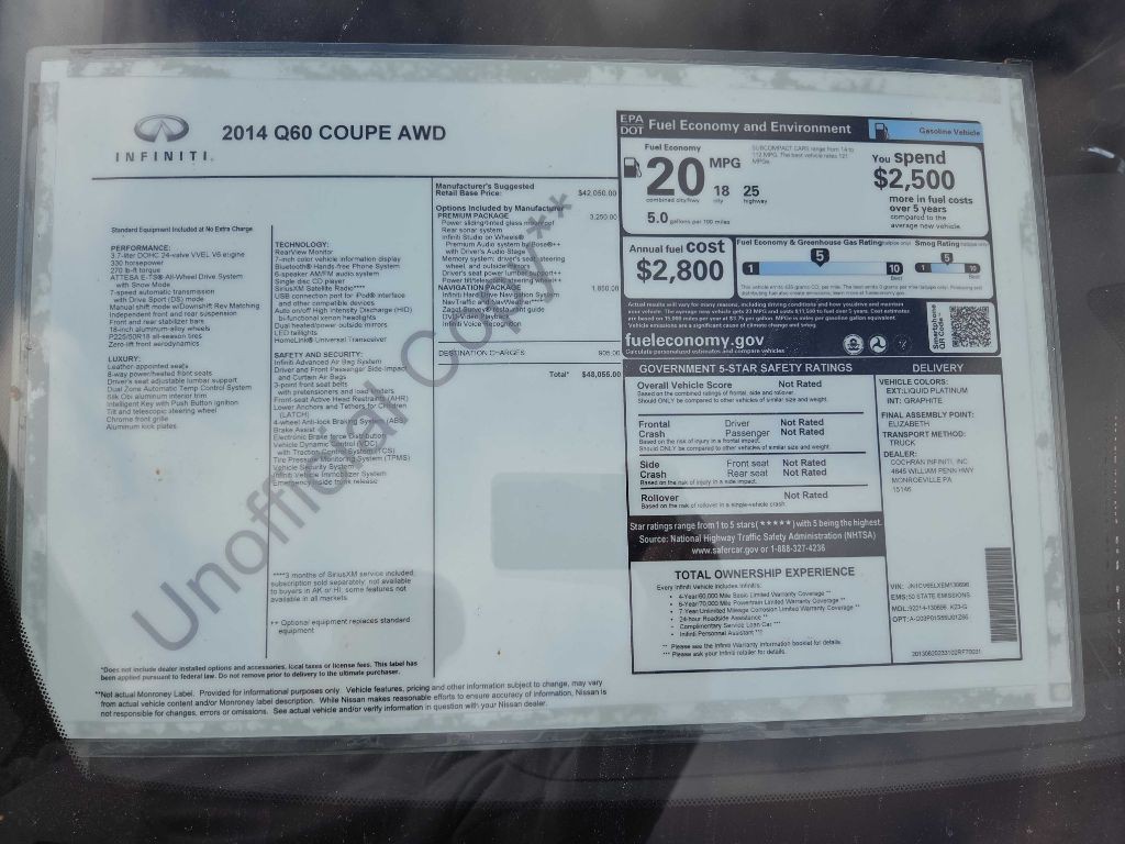 2014 INFINITI Q60 Image 41