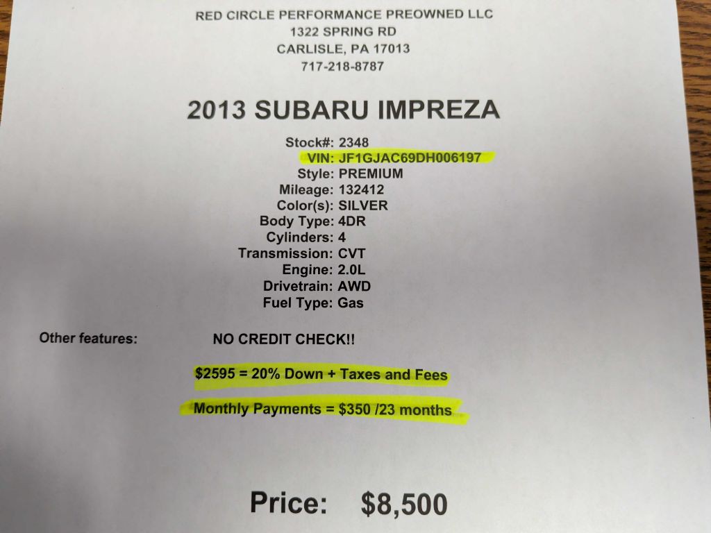 2013 Subaru Impreza Image 12