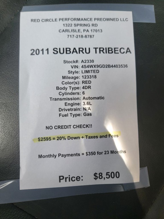 2011 Subaru Tribeca Image 13