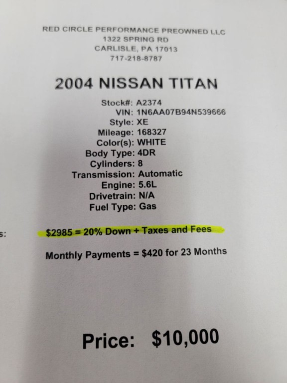 2004 Nissan Titan Image 10