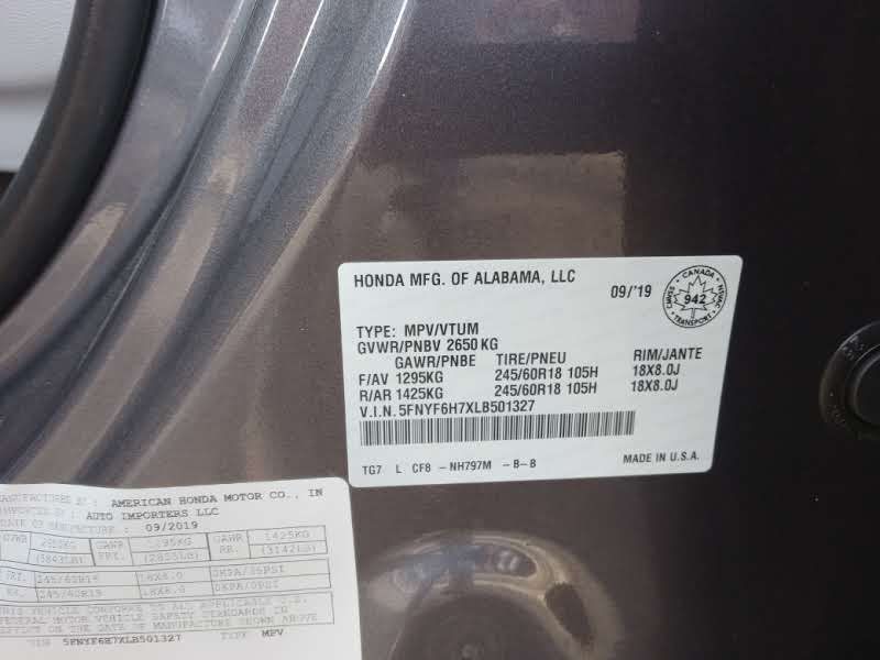 2020 Honda Pilot Image 10