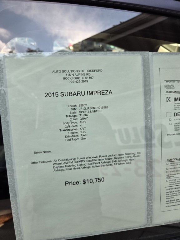 2015 Subaru Impreza Image 9