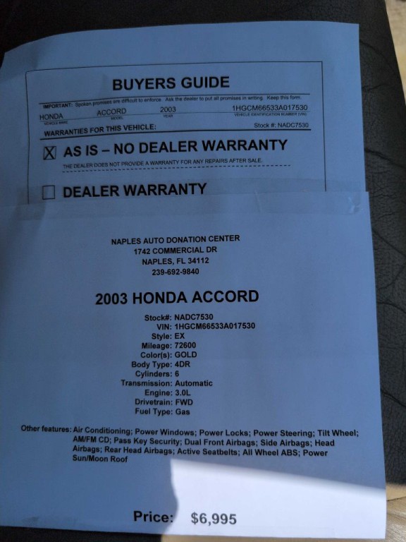 2003 Honda Accord Image 9