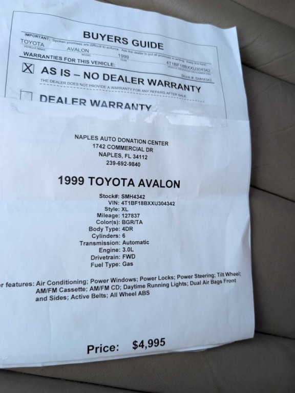 1999 Toyota Avalon Image 8