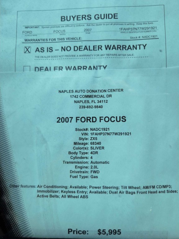 2007 Ford Focus Image 9