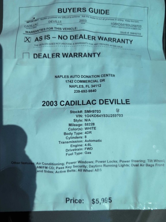 2003 Cadillac DeVille Image 9