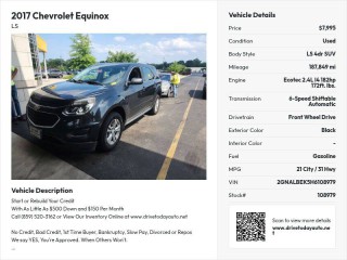 Image for 2017 Chevrolet Equinox LS ID: 6744195