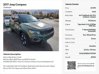 Image for 2017 Jeep Compass Trailhawk ID: 6998075