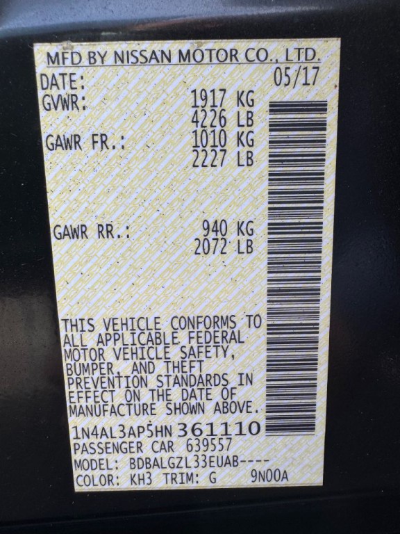 2017 Nissan Altima Image 14