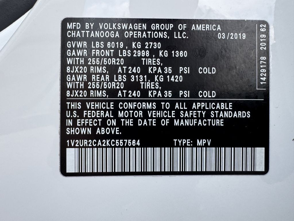 2019 Volkswagen Atlas Image 17