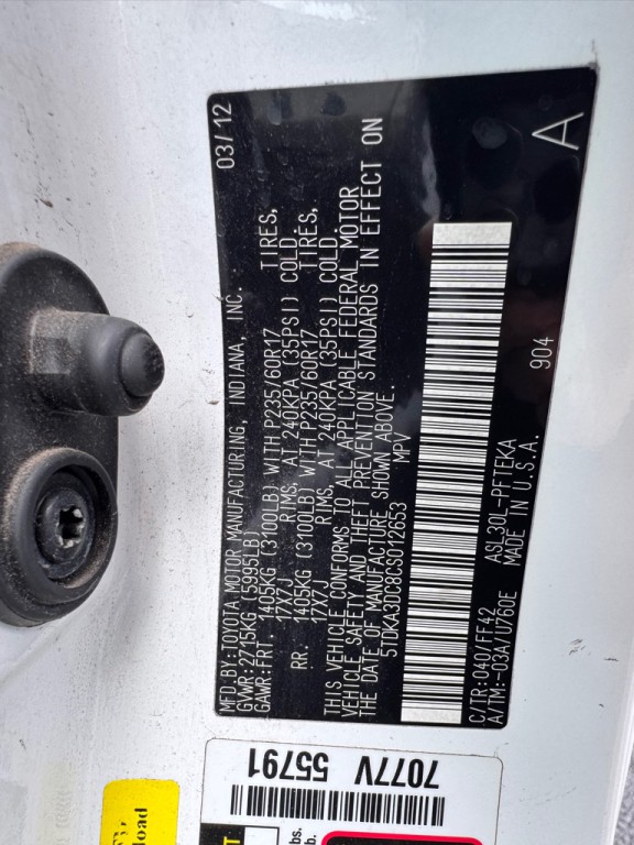 2012 Toyota Sienna Image 16