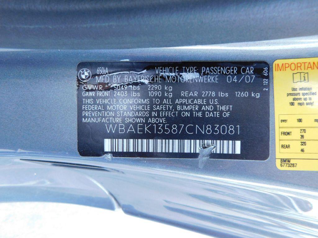 2007 BMW 6 Series Image 17