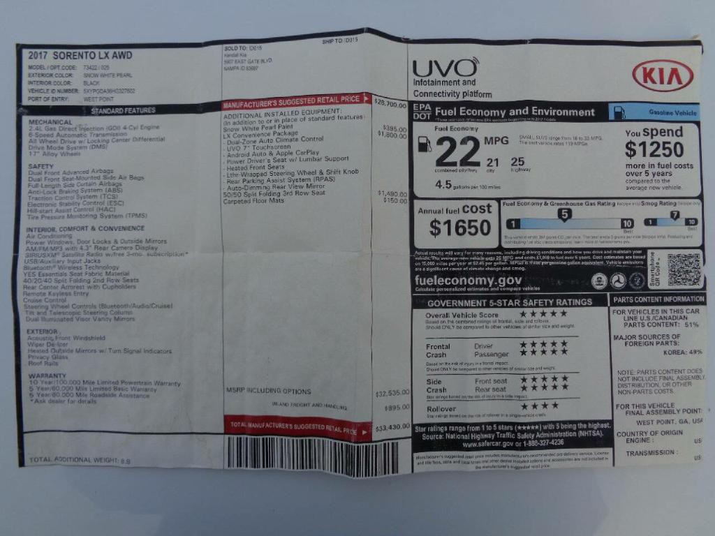 2017 Kia Sorento Image 22