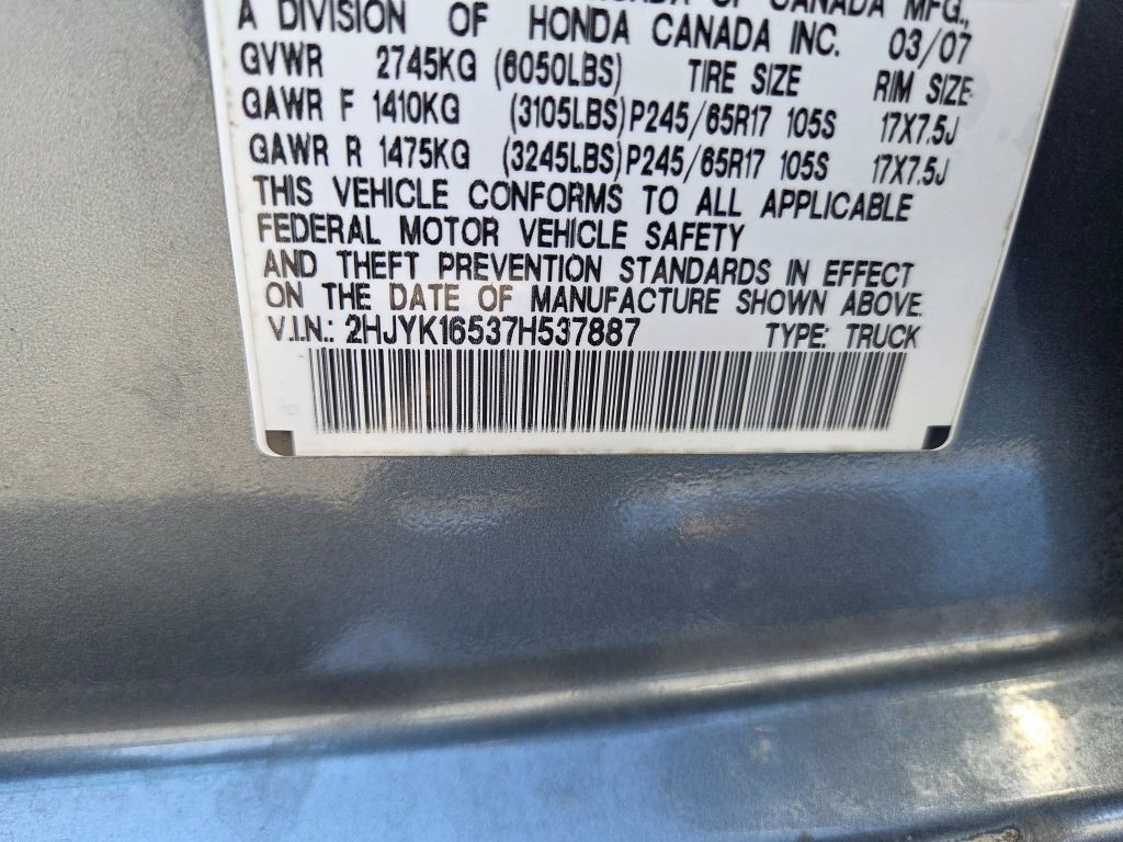 2007 Honda Ridgeline Image 20
