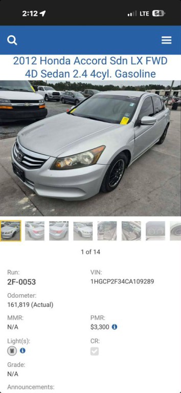 2012 Honda Accord Image 1