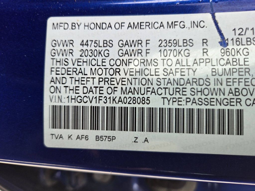 2019 Honda Accord Image 21