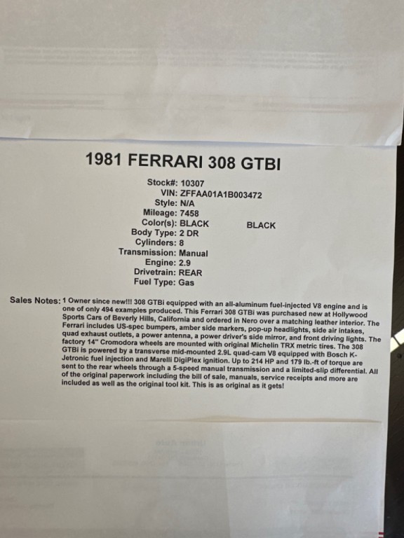 1981 Ferrari 308 Image 55
