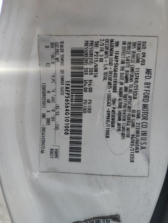 2004 Ford Taurus Image 18