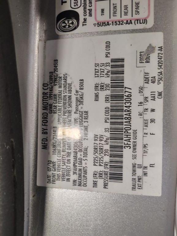 2010 Ford Fusion Image 24