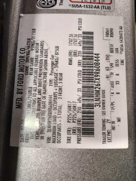 2009 Lincoln MKZ Image 21