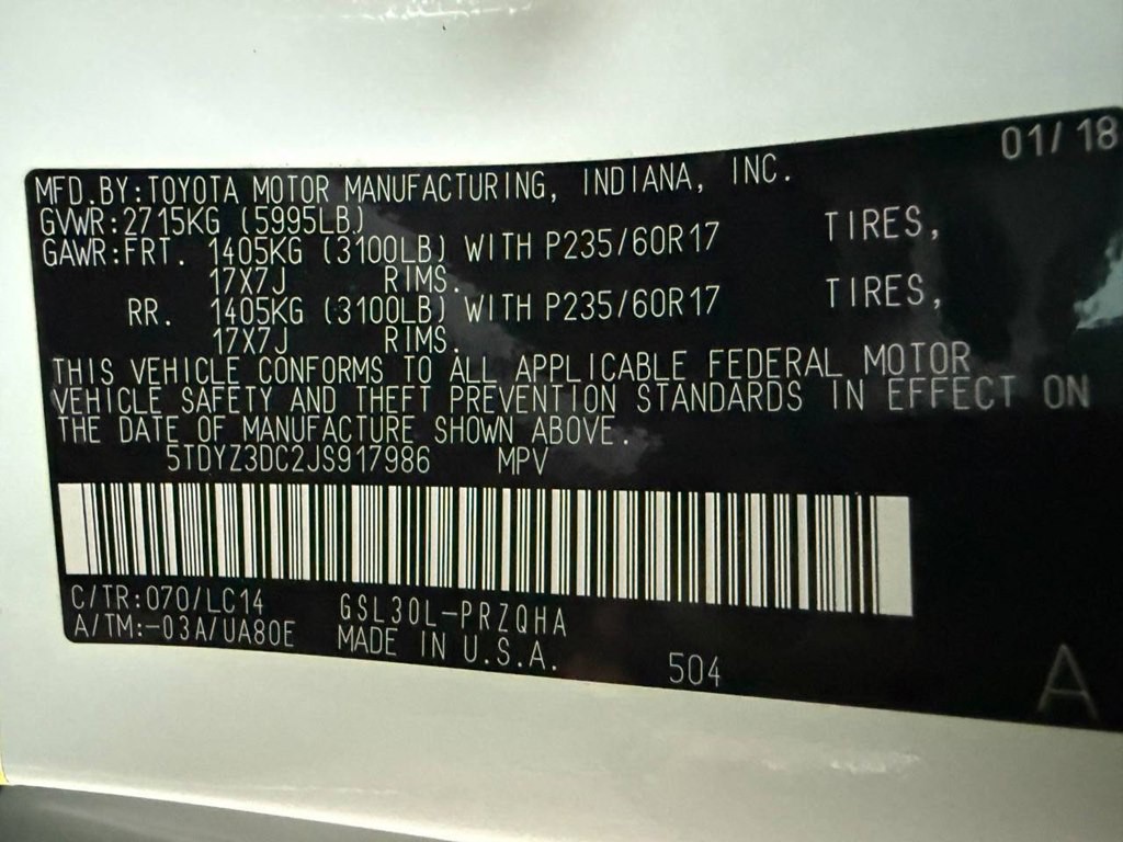 2018 Toyota Sienna Image 40