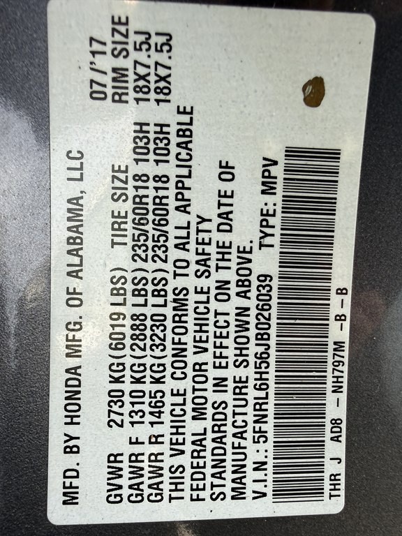 2018 Honda Odyssey Image 45