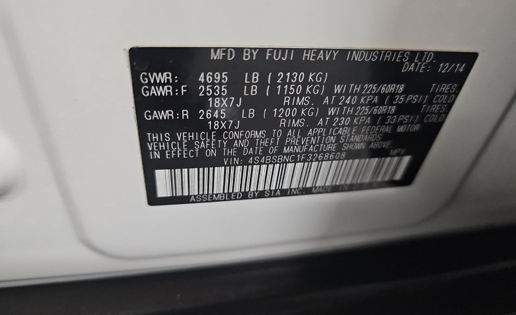 2015 Subaru Outback Image 16