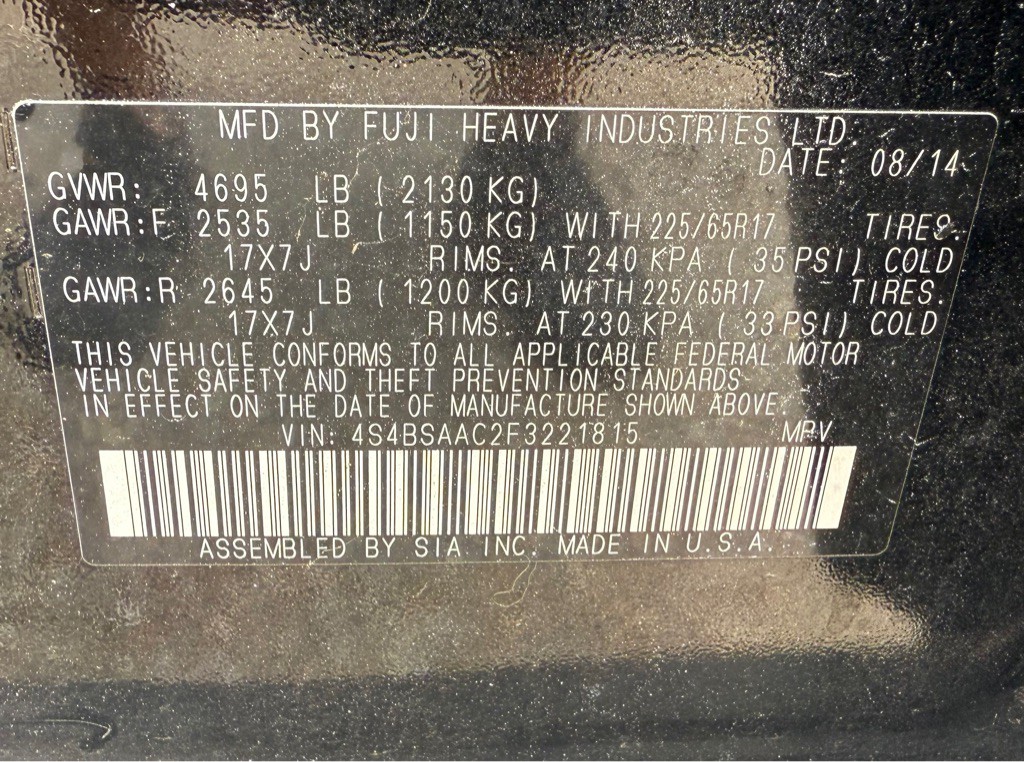2015 Subaru Outback Image 3