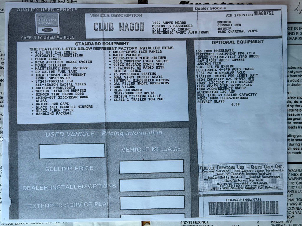 1992 Ford Econoline Image 17