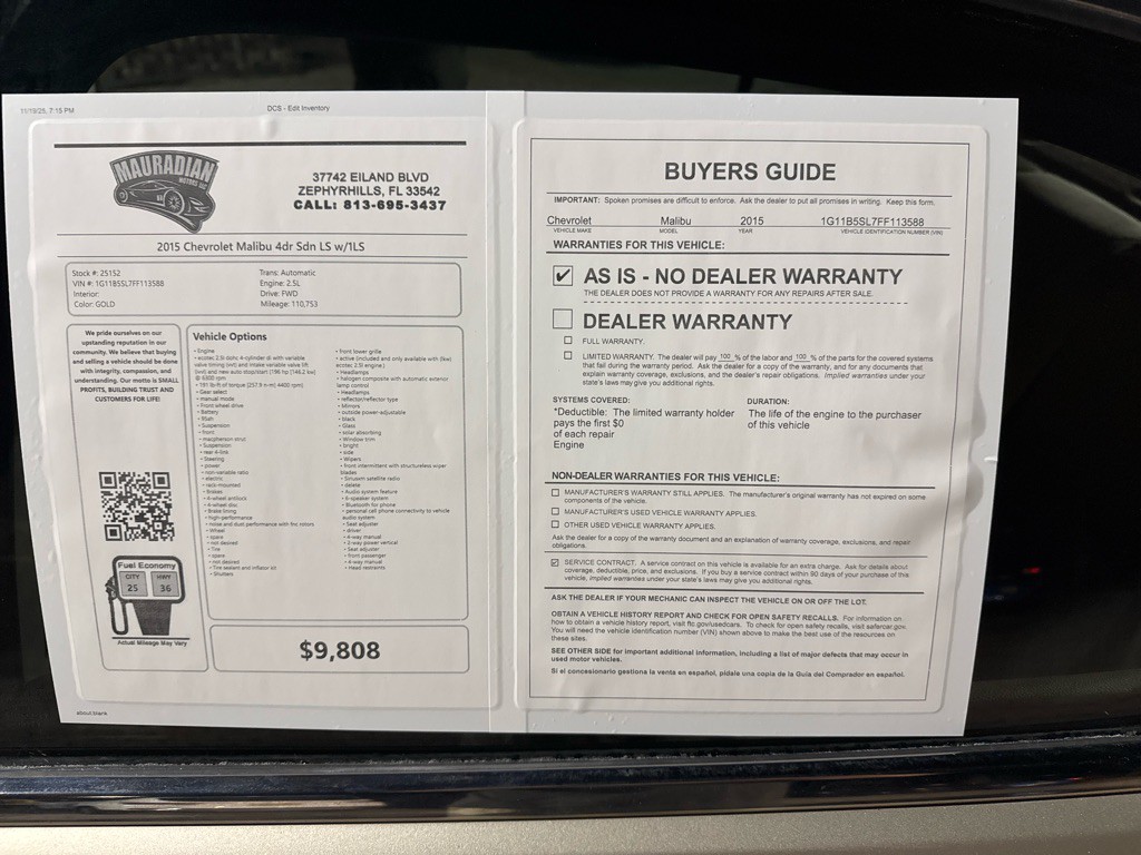 2015 Chevrolet Malibu Image 17