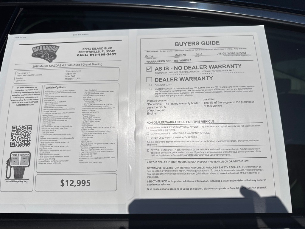 2016 Mazda Mazda6 Image 21