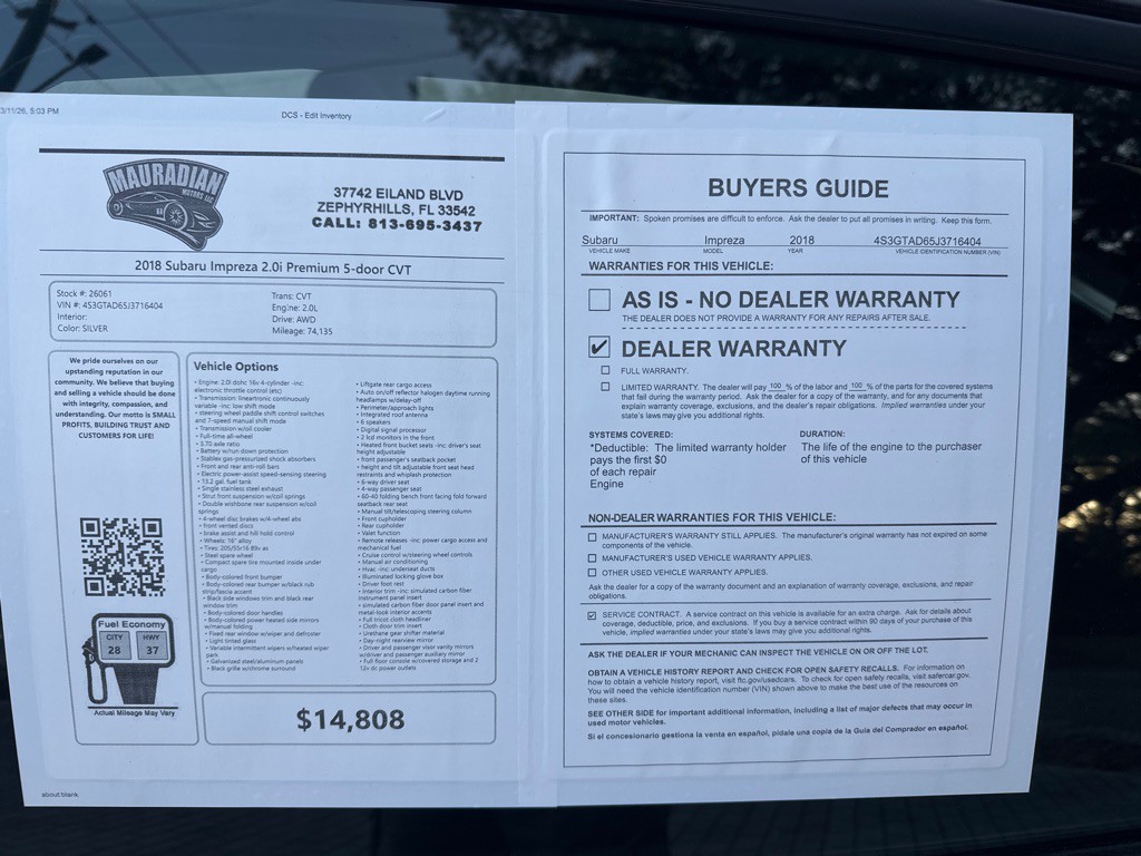 2018 Subaru Impreza Image 22